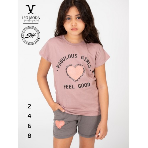 بيجامه بناتي HEART مقاس 2 , 4 , 6 , 8 