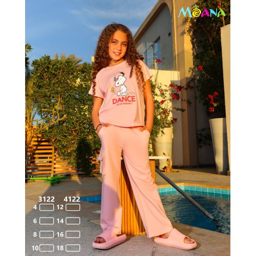 بيجامه بناتي Snoopy dance مقاس 4 , 6 , 8 , 10