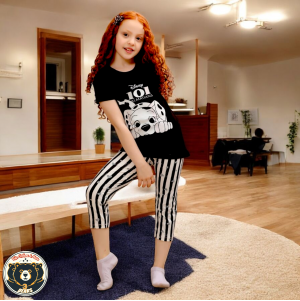 بيجامه بناتي  101 Black مقاس 2 , 4 , 6 , 8 , 10