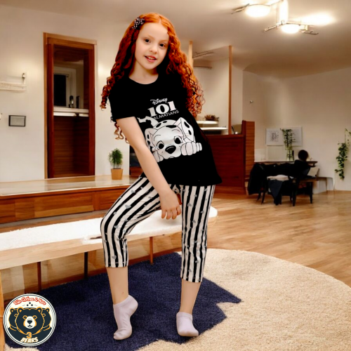 بيجامه بناتي  101 Black مقاس 2 , 4 , 6 , 8 , 10